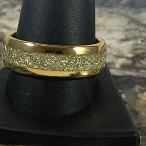 Size 12 tungsten ring w/ meteor inlay